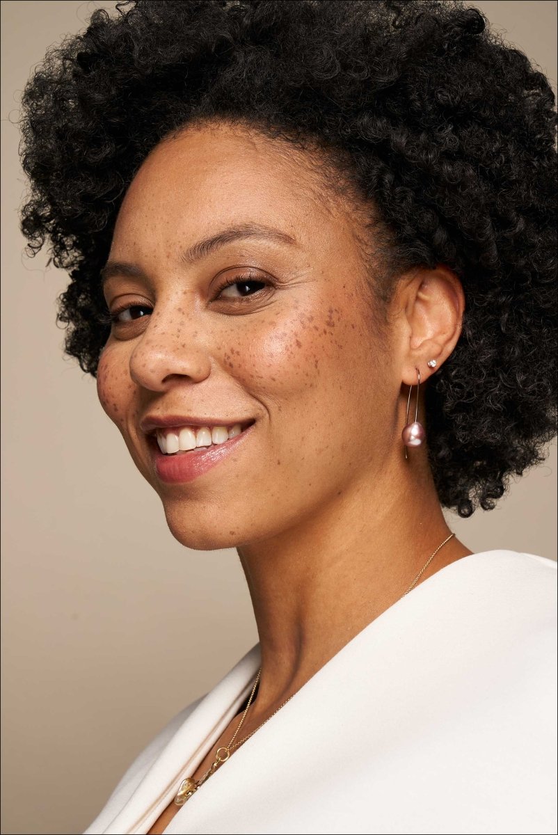 Purple Freshwater Pearl Wire Earrings 14KW - JewelsmithEarrings