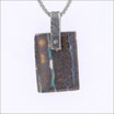 Rectangular Boulder Opal Pendant Sterling Silver - JewelsmithPendants
