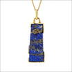 Rectangular Natural Surface Lapis Pendant 18KY (Consignment) - Jewelsmith - Durham NC - Handcrafted - Pendants