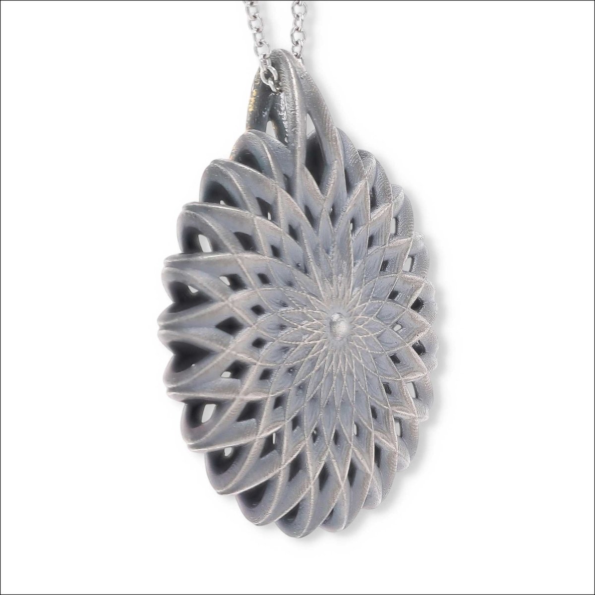 Reversable Openwork Pendant Sterling Silver 24K Gold Leaf - JewelsmithPendants
