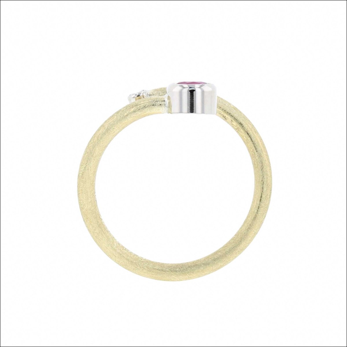Ruby Diamond Bypass Ring 14KW 18KY - JewelsmithRings