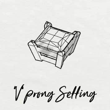 drawing of V prong setting style