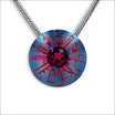 "Shattered Pattern" Rubellite Tourmaline Anodized Niobium Pendant - Jewelsmith - Durham NC - Handcrafted - Pendants