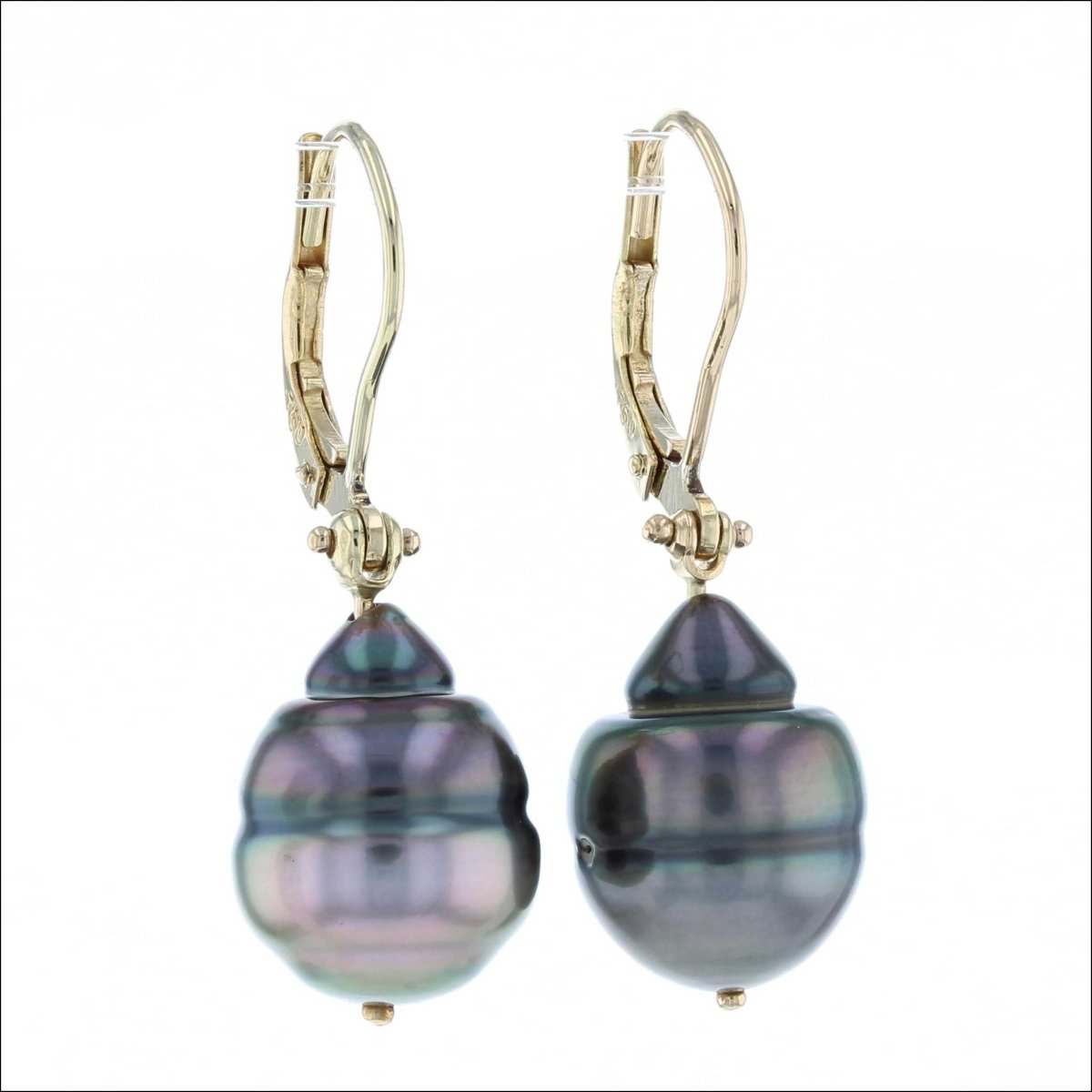Tahitian Drop Pearl Lever Back Earrings 18KY (Consignment) - JewelsmithEarrings