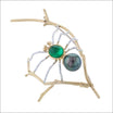 Tahitian Pearl and Emerald Spider Brooch Platinum 18KY (Consignment) - Jewelsmith - Durham NC - Handcrafted - Brooches