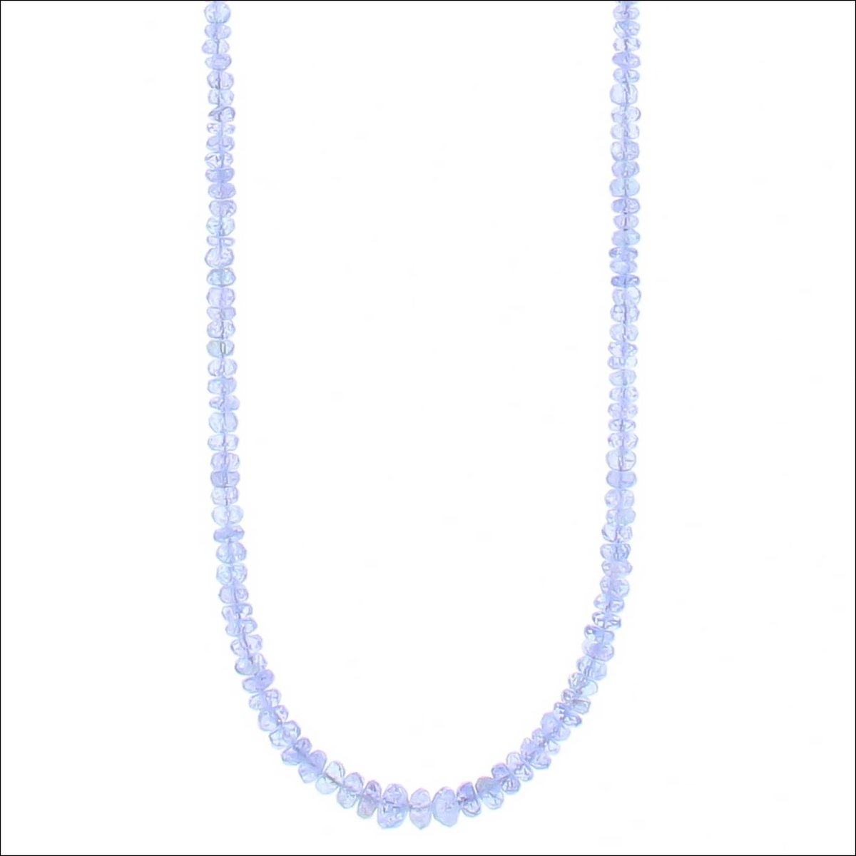 Tanzanite Bead Strand Necklace 14KW 22" - JewelsmithNecklaces