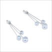 Triple Diamond Dangle Earring Jackets 18KW Platinum (Consignment) - Jewelsmith - Durham NC - Handcrafted - Earrings
