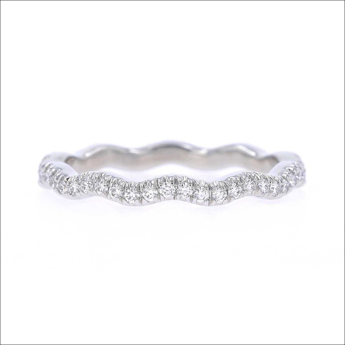 Wavy Diamond Eternity Stacking Band Platinum - JewelsmithBands