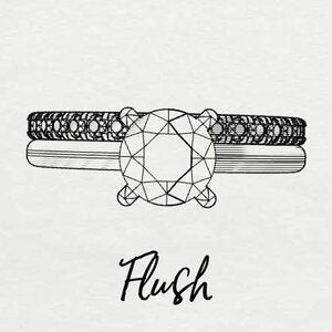 drawing of flush fit wedding band style
