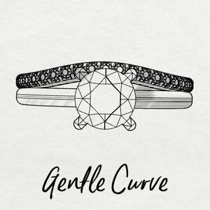 drawing of gentle curve wedding band fit