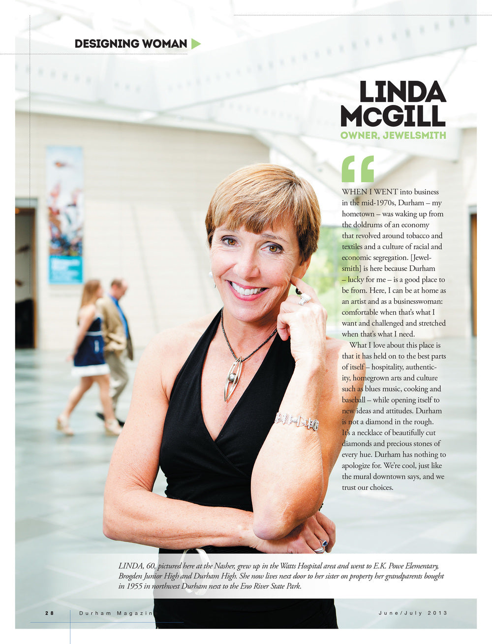 linda mcgill featured in durham magazine