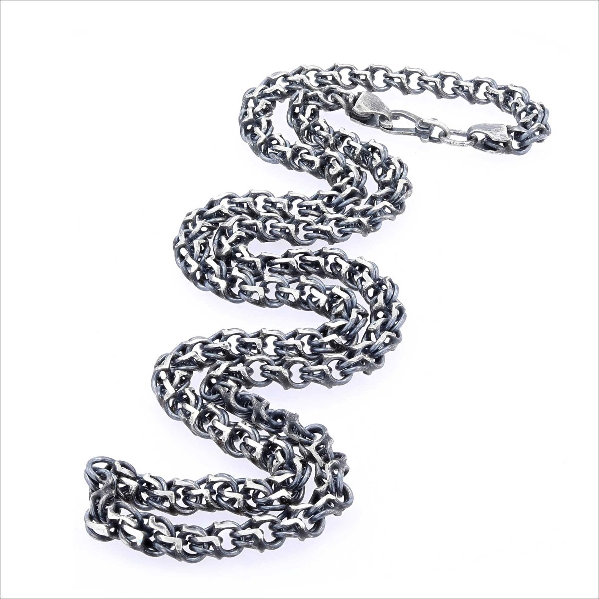 Woven Link Handmade Chain Necklace Sterling Silver - JewelsmithNecklaces