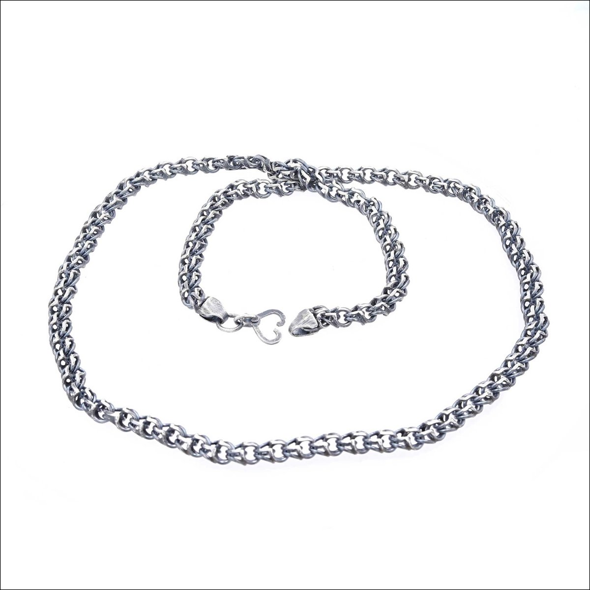 Woven Link Handmade Chain Necklace Sterling Silver - JewelsmithNecklaces