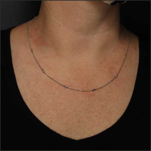 0.30cttw Diamonds-By-The-Yard Necklace 14KW 18" - JewelsmithNecklaces