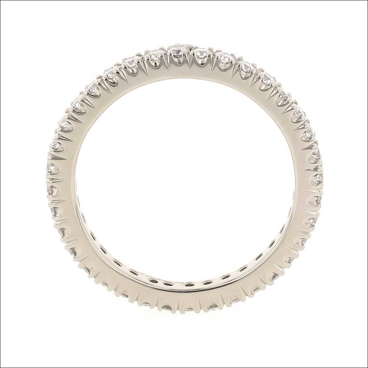 0.62cttw Scoop and Split Diamond Eternity Band 14KW - JewelsmithBands