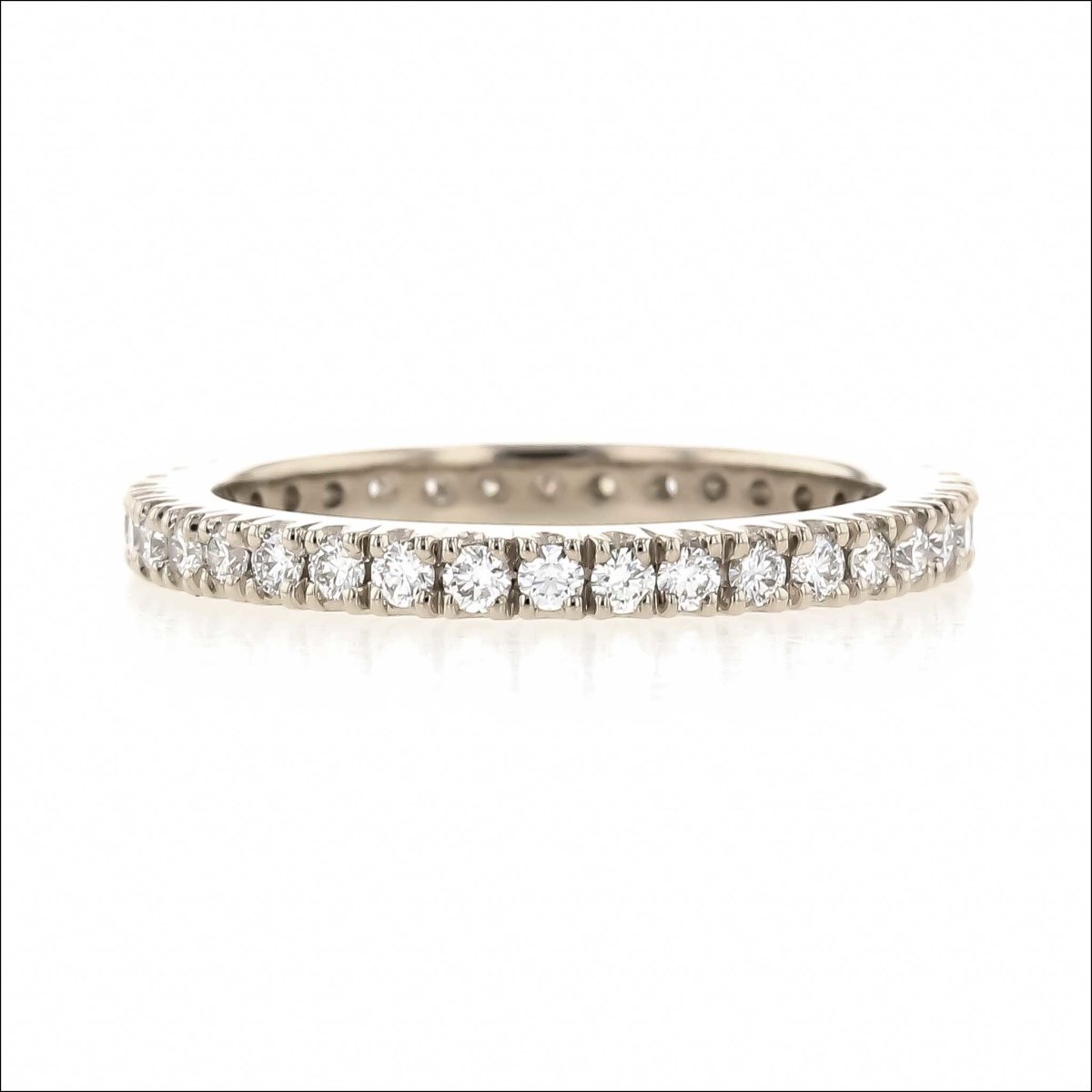 0.62cttw Scoop and Split Diamond Eternity Band 14KW - JewelsmithBands