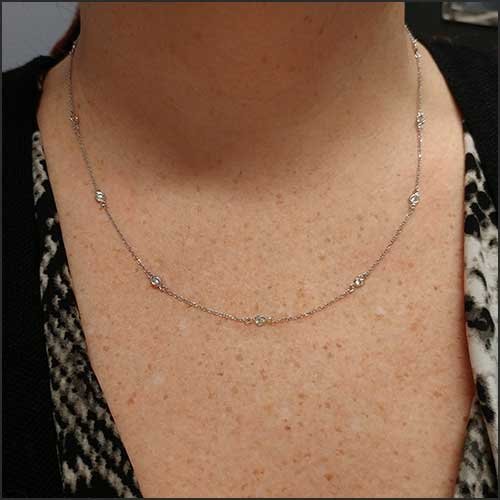 0.72cttw Diamonds-By-The-Yard Necklace 14KW 18" - JewelsmithNecklaces