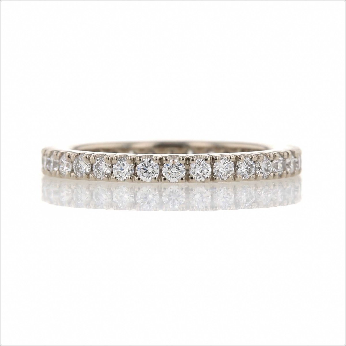 0.76cttw Scoop and Split Diamond Eternity Band 14KW - JewelsmithBands