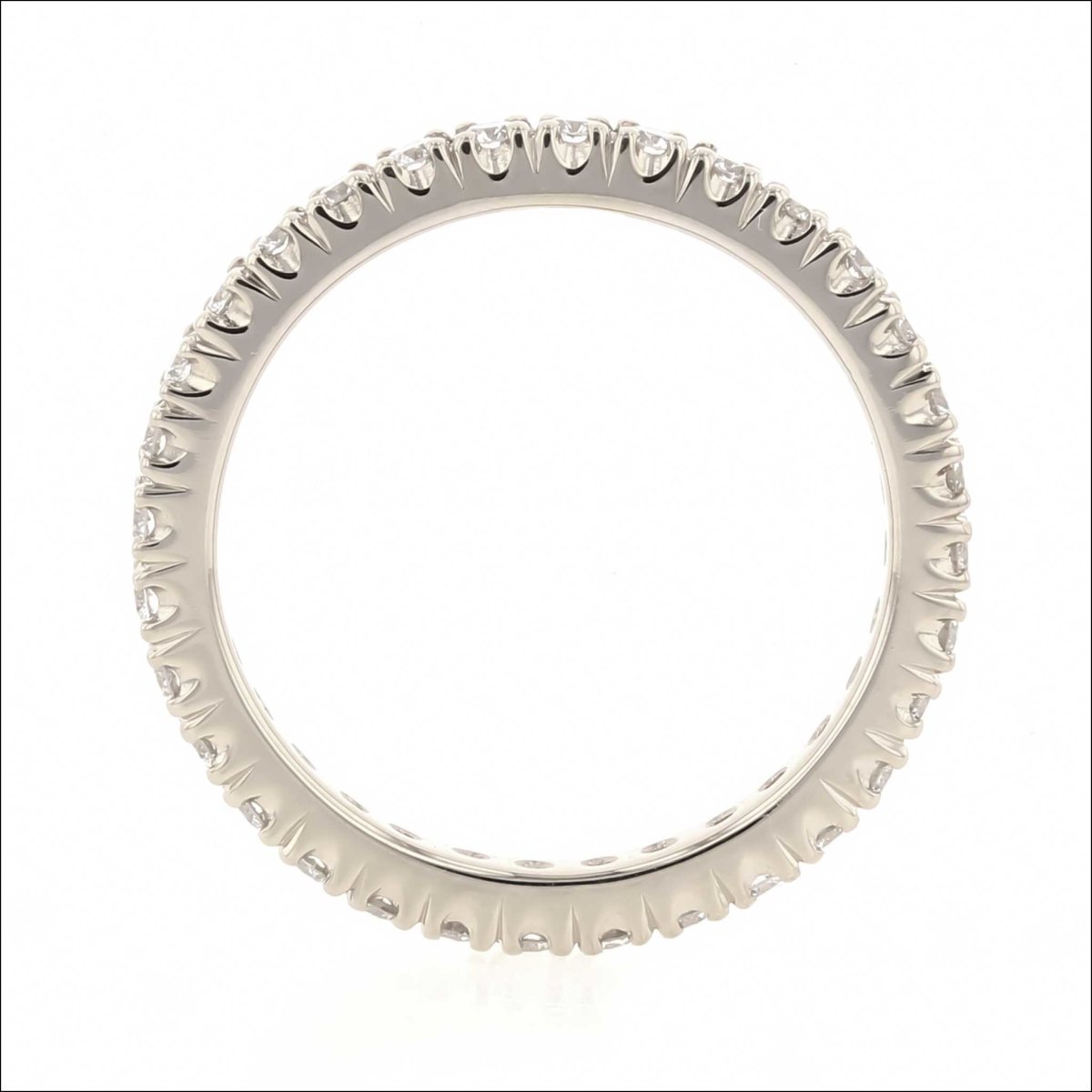 0.76cttw Scoop and Split Diamond Eternity Band 14KW - JewelsmithBands