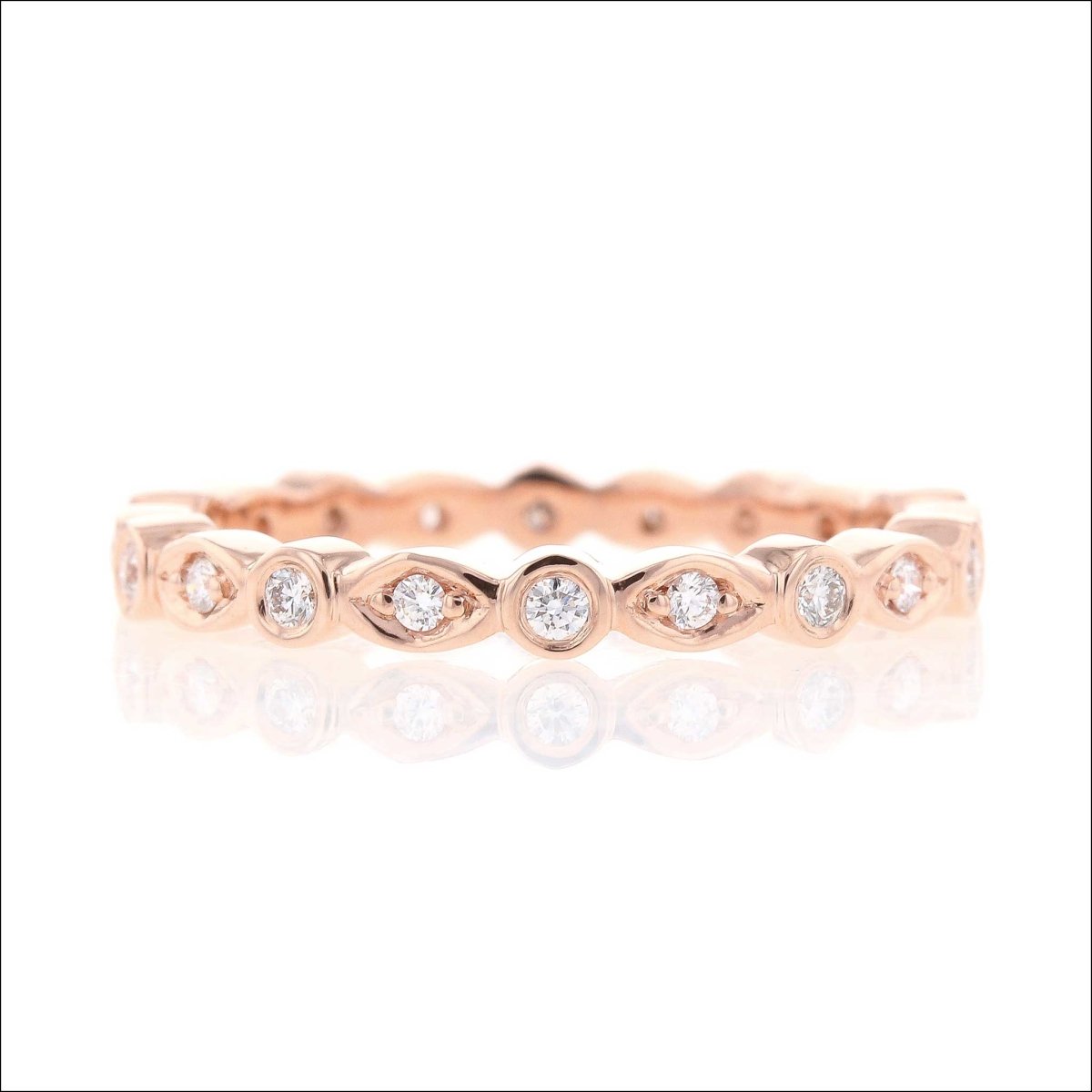 Alternating Shapes Diamond Eternity Band 14K Rose - JewelsmithBands