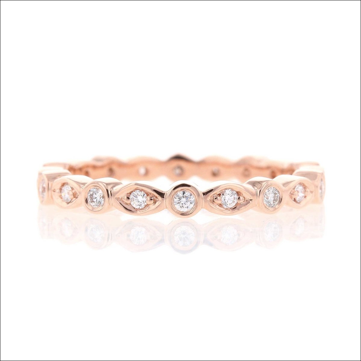 Alternating Shapes Diamond Eternity Band 14K Rose - JewelsmithBands