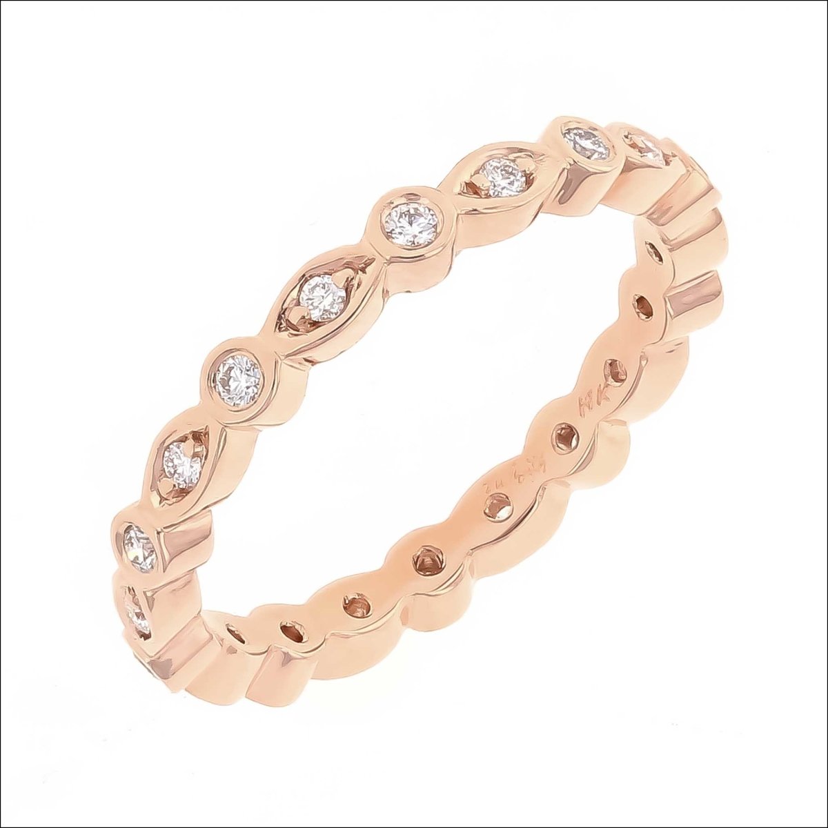 Alternating Shapes Diamond Eternity Band 14K Rose - JewelsmithBands