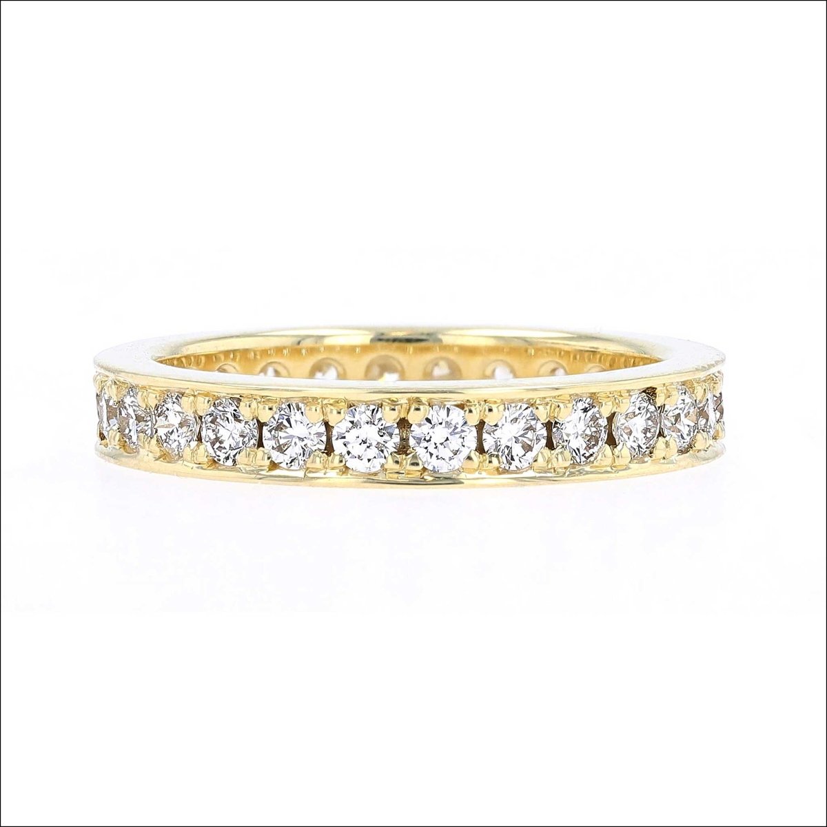 Bead Set Diamond Eternity Band 18KY 1.10cttw - JewelsmithBands