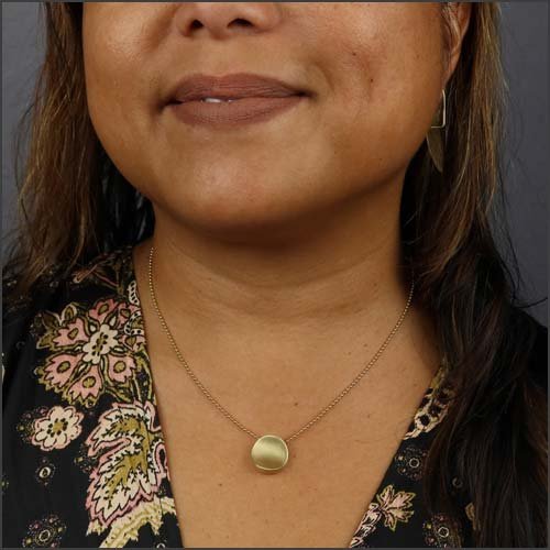 Concave Disc Slide Pendant 18KY - JewelsmithPendants