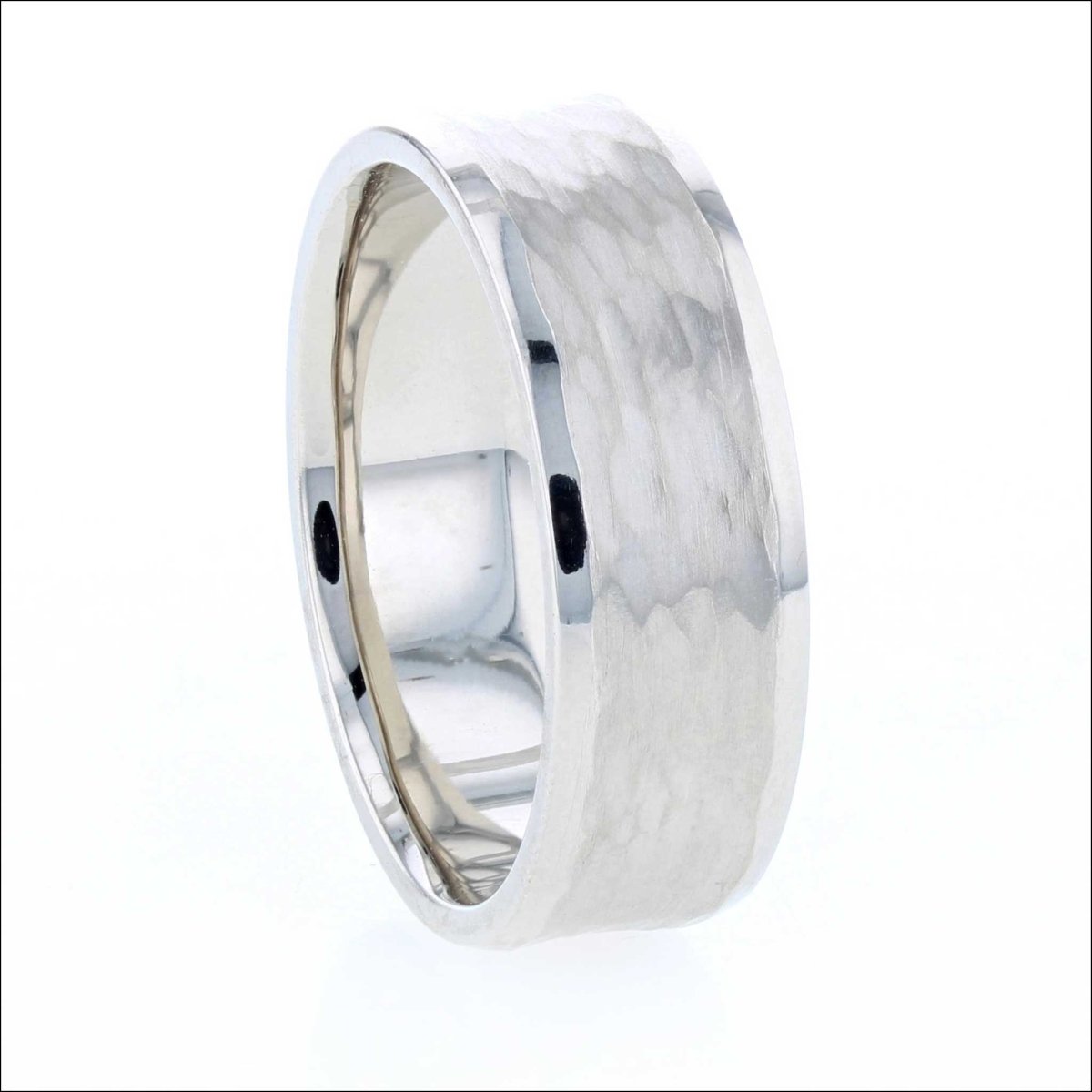 Concave Wedding Band 14KW - JewelsmithBands