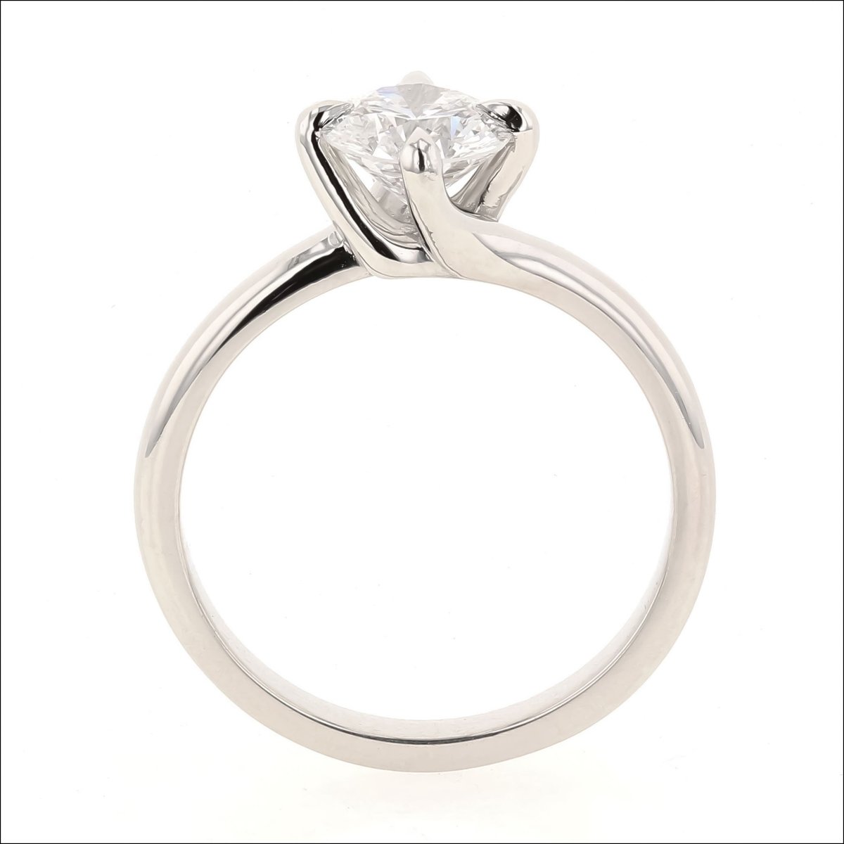 Diamond 4 Prong Twist Solitaire Engagement Ring Platinum - JewelsmithEngagement Rings