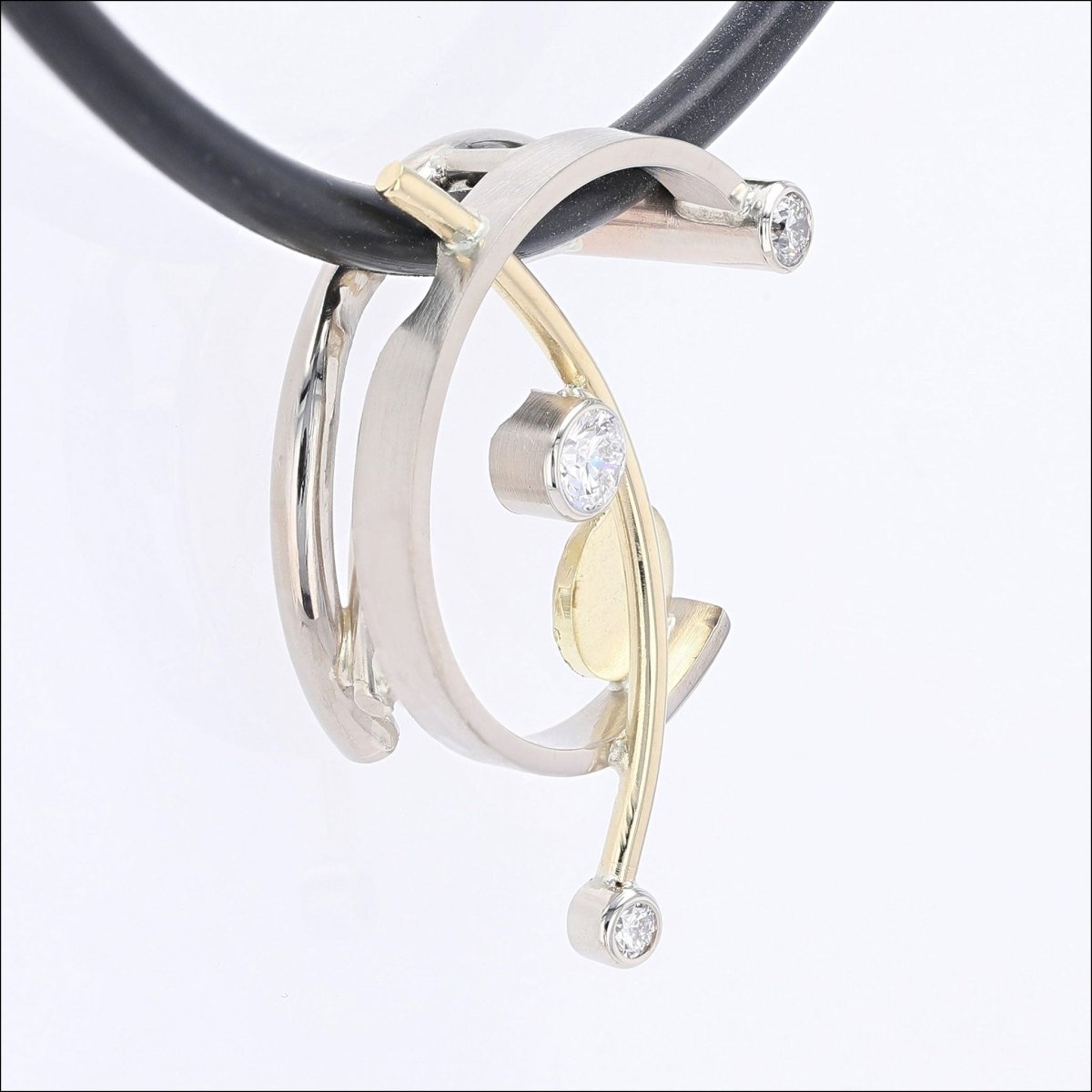 Diamond "C" Pendant 18KY 14KW - JewelsmithPendants