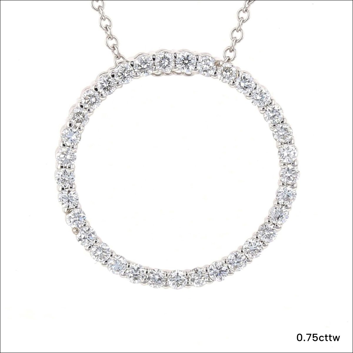 Diamond Circle Necklaces 14KW - JewelsmithNecklaces