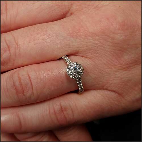 Diamond Floating Halo Engagement Ring 14KW - JewelsmithEngagement Rings