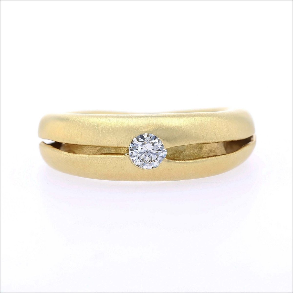 Diamond in a Fold Ring 18KY - JewelsmithBands