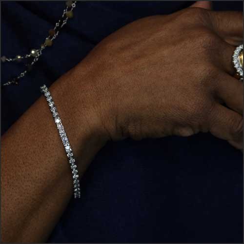 Diamond Line Bracelet 14KW - JewelsmithBracelets