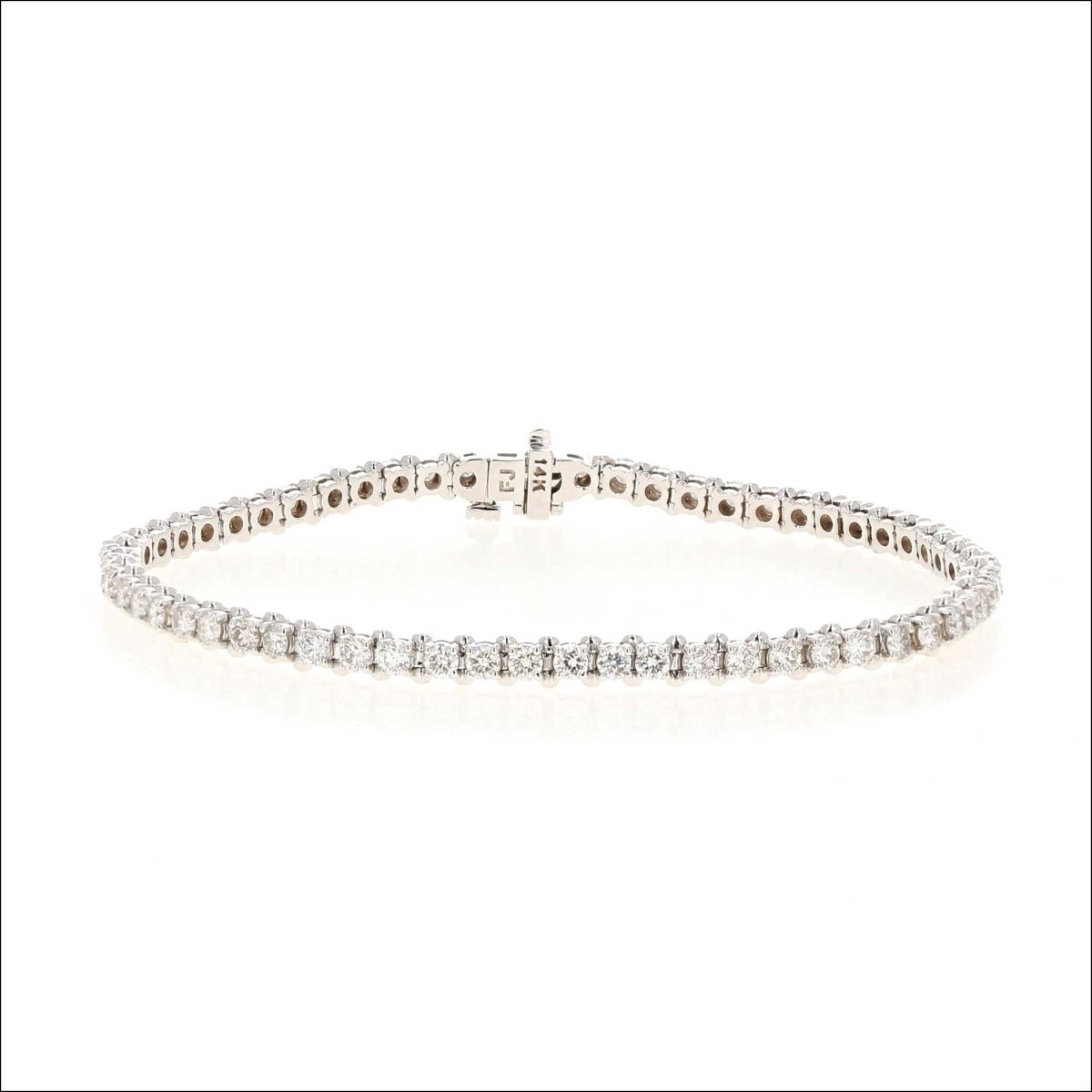 Diamond Prong Set Line Bracelet 14KW 3.01cttw - JewelsmithBracelets