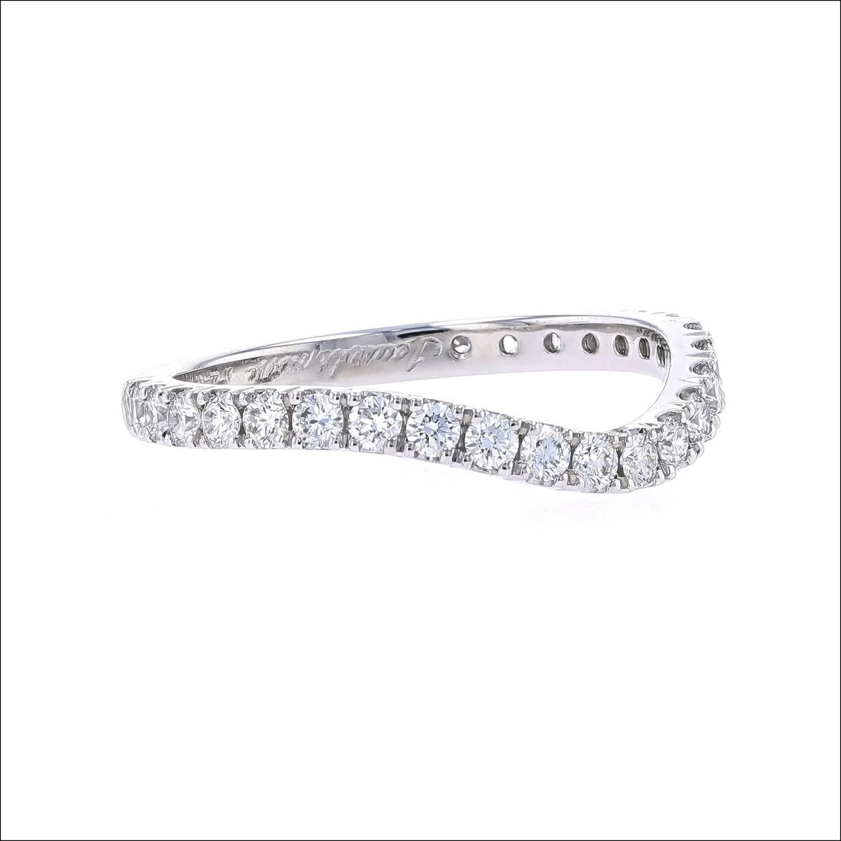 Diamond Scoop and Split Gentle Curve Band Platinum - JewelsmithBands