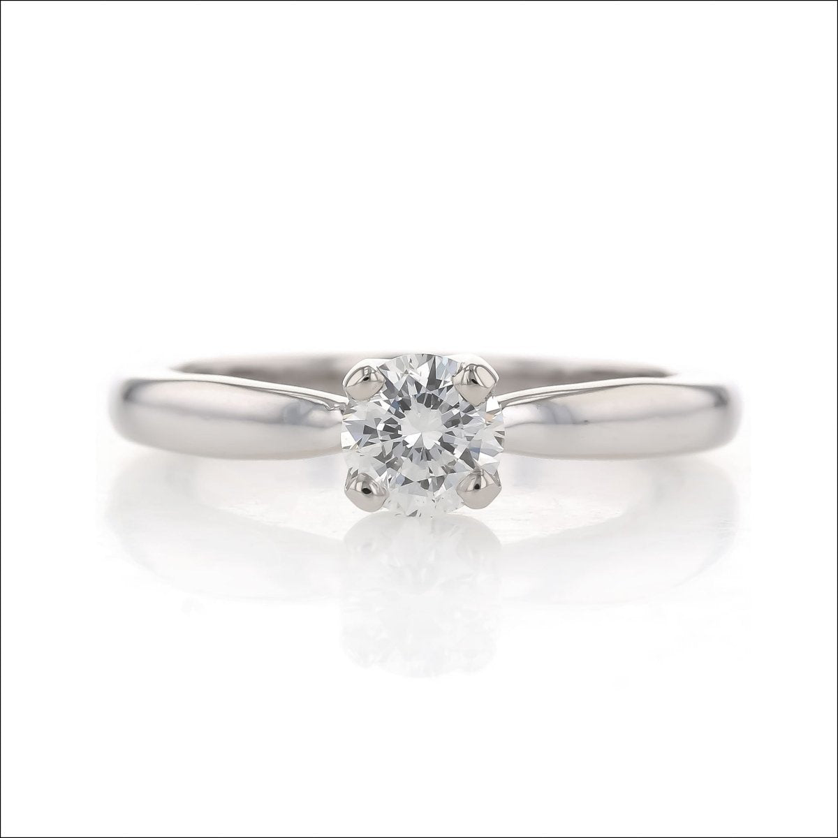 Diamond Solstice Solitaire Engagement Ring 14KW - JewelsmithEngagement Rings