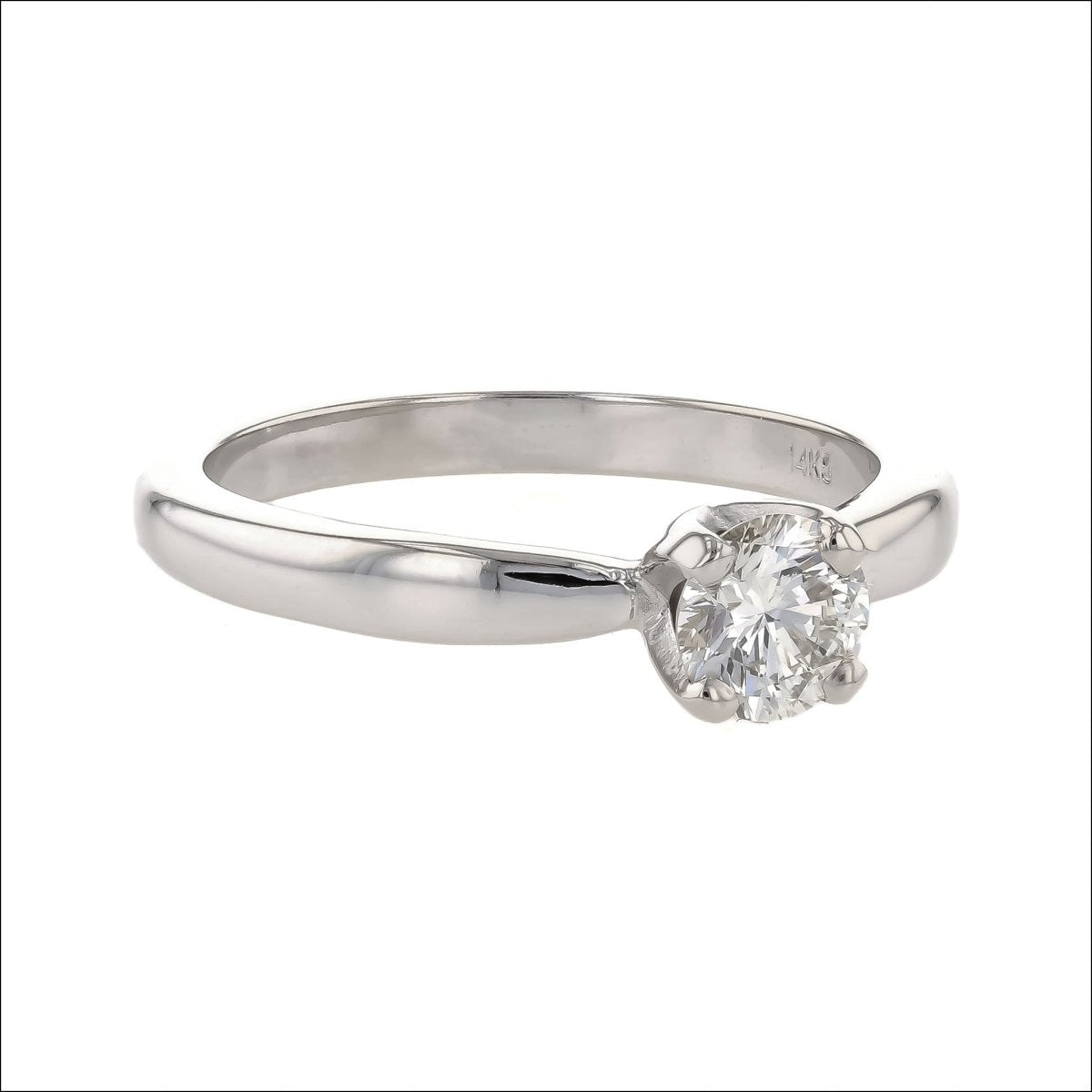 Diamond Solstice Solitaire Engagement Ring 14KW - JewelsmithEngagement Rings