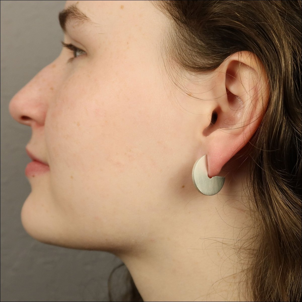 Disc Ear Hugging Earrings Sterling Silver - JewelsmithEarrings