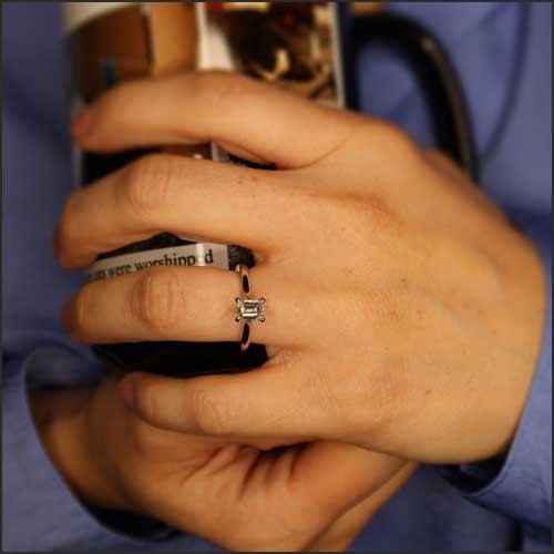 Emerald Cut Diamond Engagement Ring Platinum - JewelsmithEngagement Rings