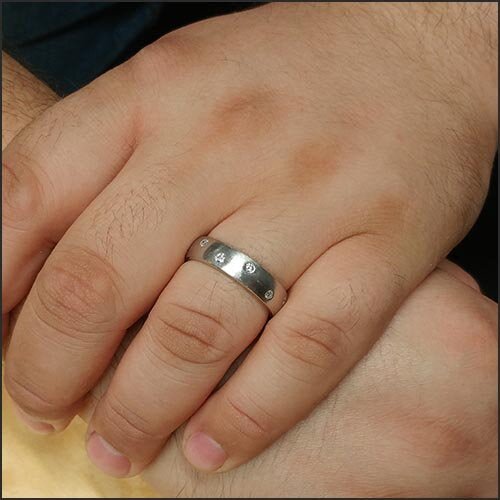 Flush Set Diamond Men's Band Platinum (Consignment) - JewelsmithBands