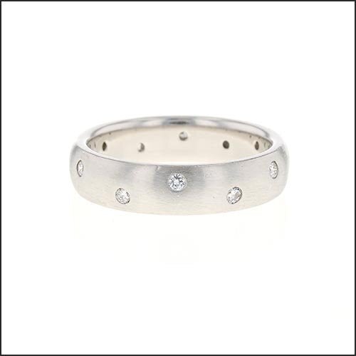 Flush Set Diamond Men's Band Platinum (Consignment) - JewelsmithBands