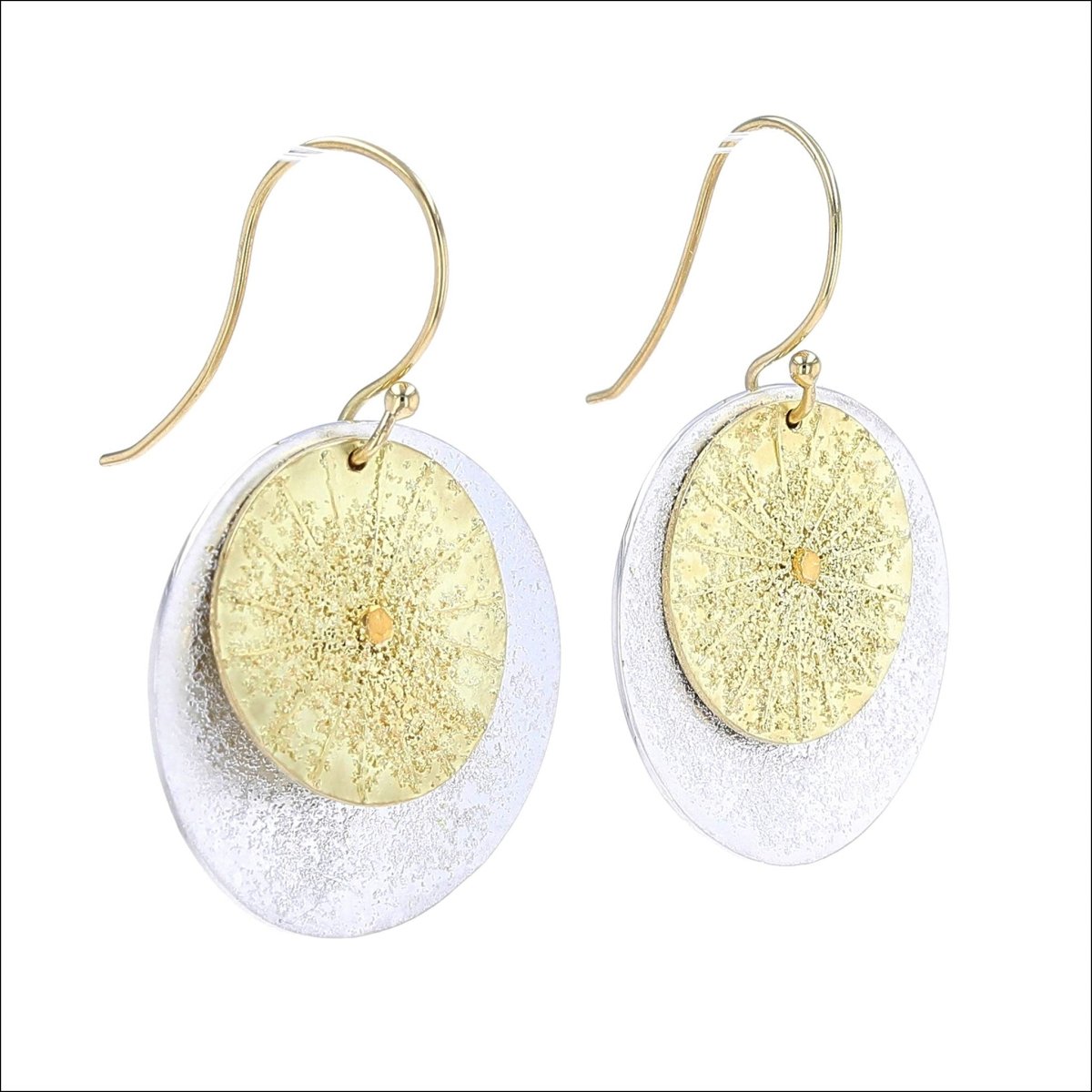 Gold Dust Disc Earrings 18KY Sterling Silver - JewelsmithEarrings
