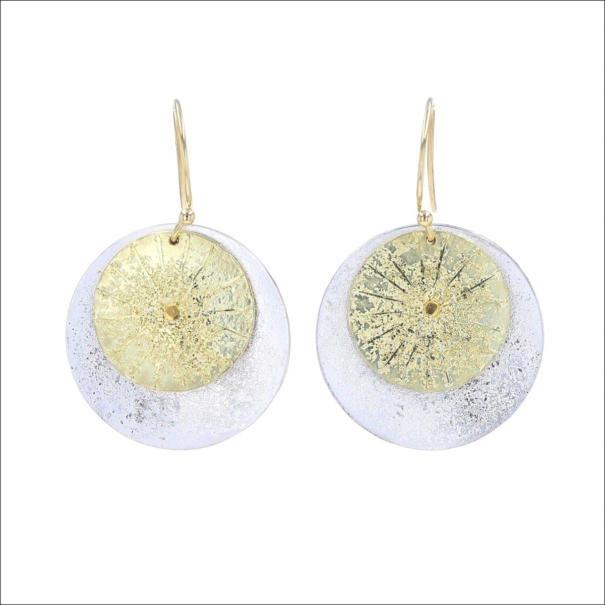 Gold Dust Disc Earrings 18KY Sterling Silver - JewelsmithEarrings