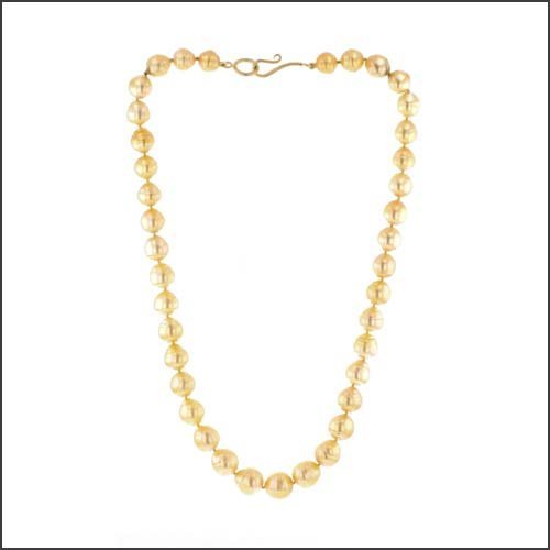 Golden South Sea Pearl Strand Necklace 19" 18KY - JewelsmithNecklaces