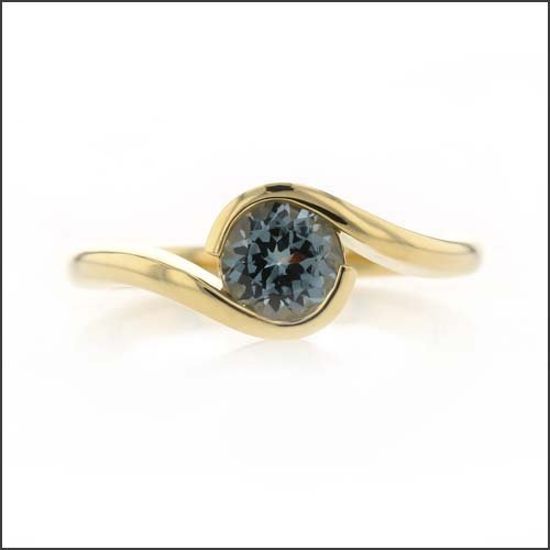 Gray Spinel Bypass Ring 18KY - JewelsmithRings