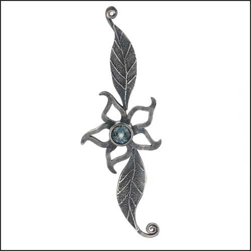 Gray Spinel Flower Lapel Pin Sterling Silver - JewelsmithLapel Pins