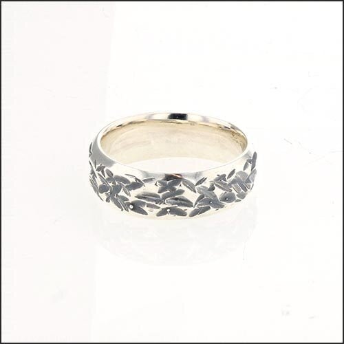 Hand Carved Men's Band Sterling Silver - JewelsmithRings