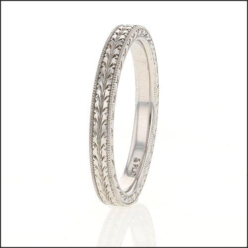 Hand Engraved Platinum Band - JewelsmithBands